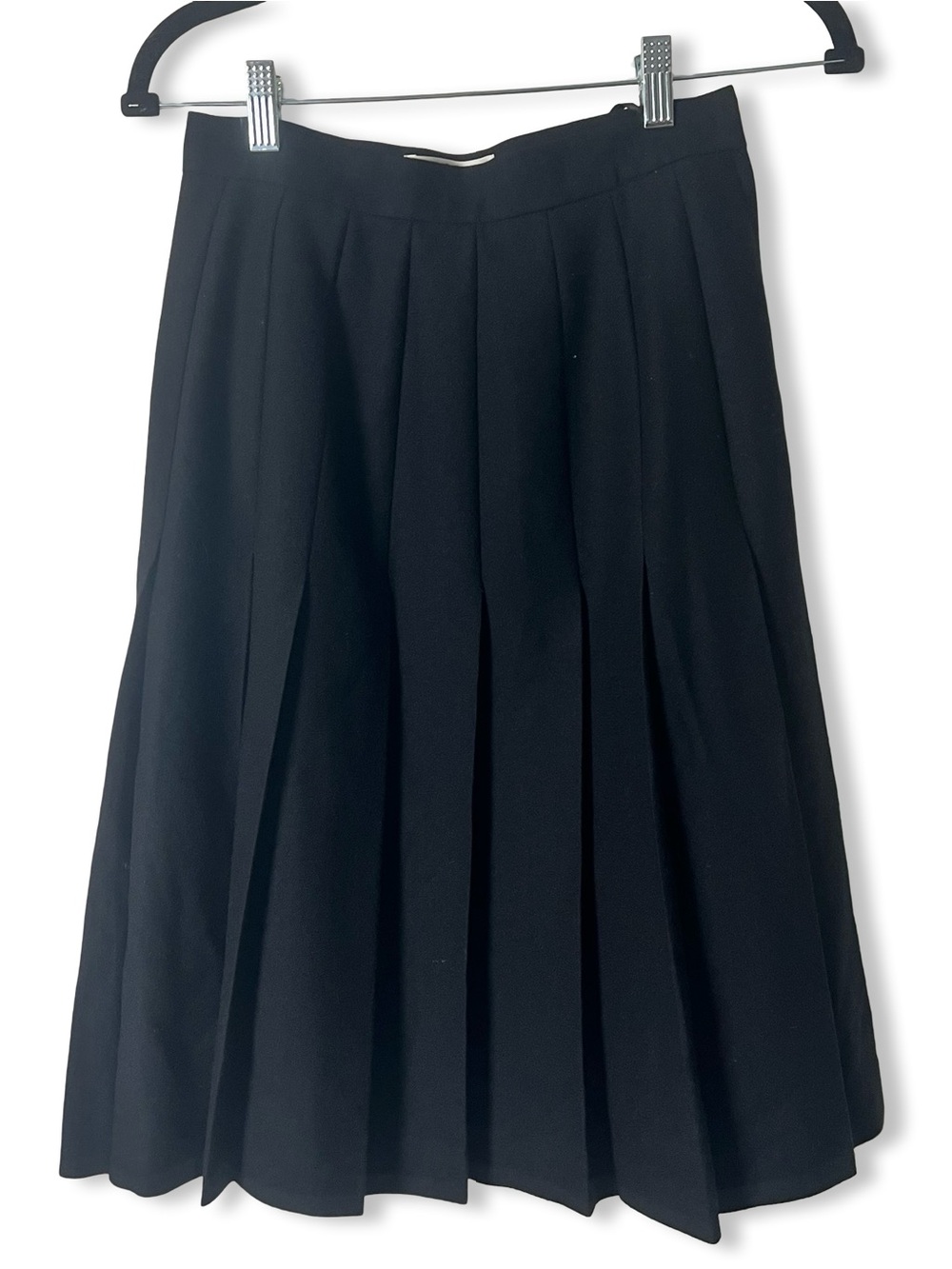 Jason Prescott Collection Black Wool Pleated Mini Skirt Vintage 80s Sz. 6